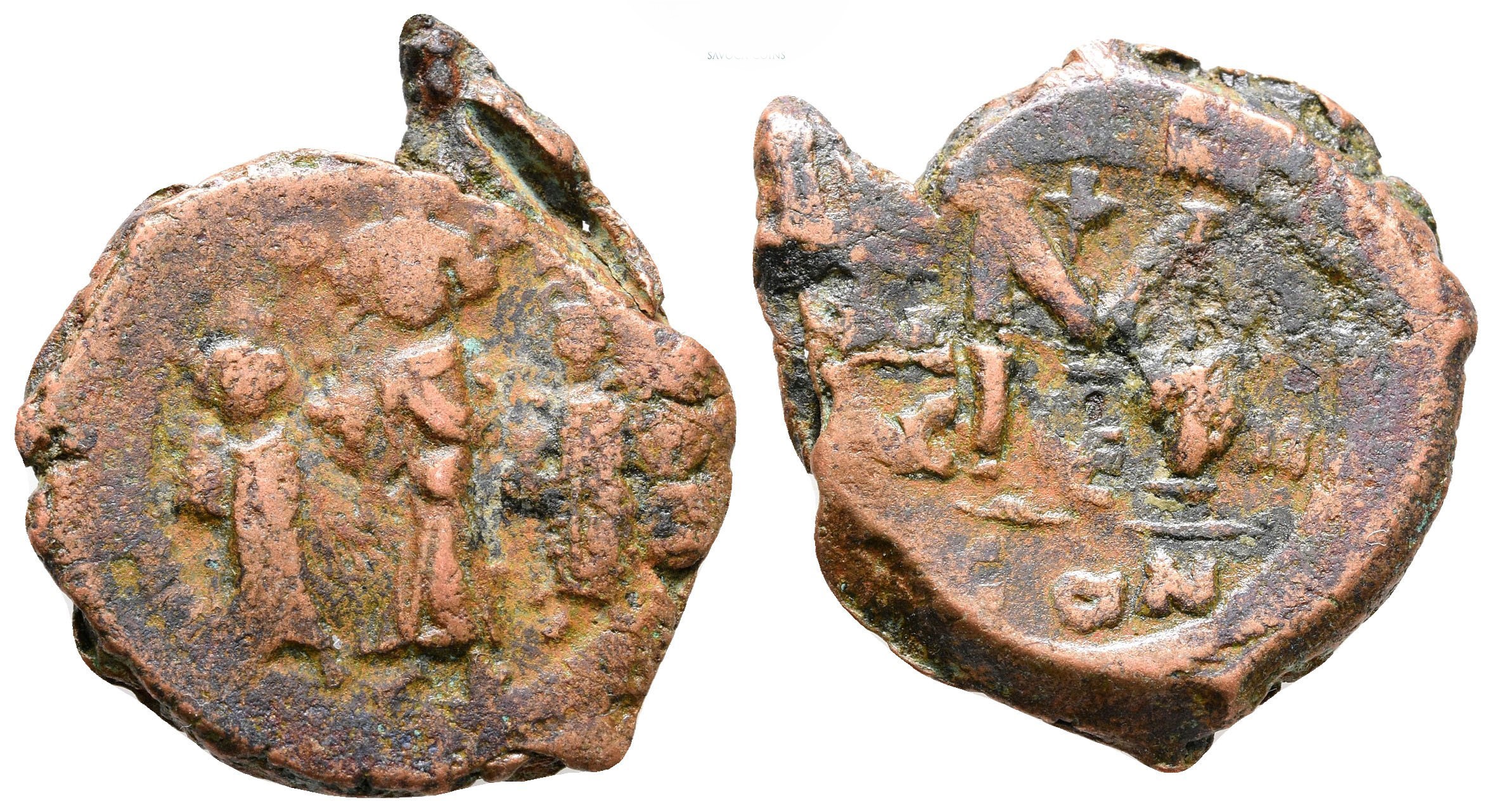 Byzantská říše - Heraclius, s Martina a Heraclius, Follis nebo 40 Nummi AE, 9,48 g/30 mm. 610-641 n.l