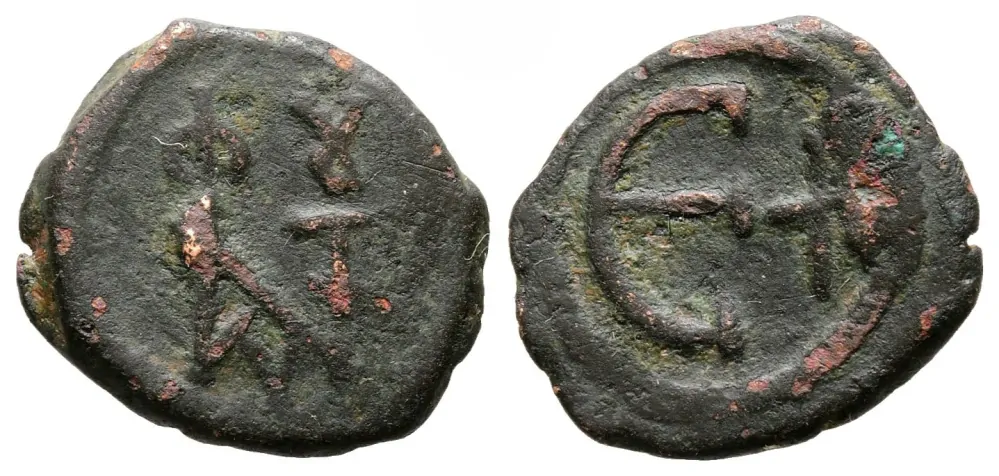 Byzantská říše - Justin II, Pentanummium AE, (2,2g/16mm) 565-578 n.l..