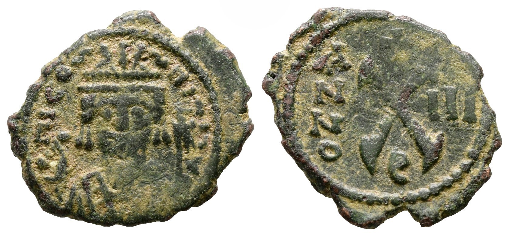 Byzantská říše - Tiberius II, Decanummium AE, (2,54g/20mm) 565-578 n.l..