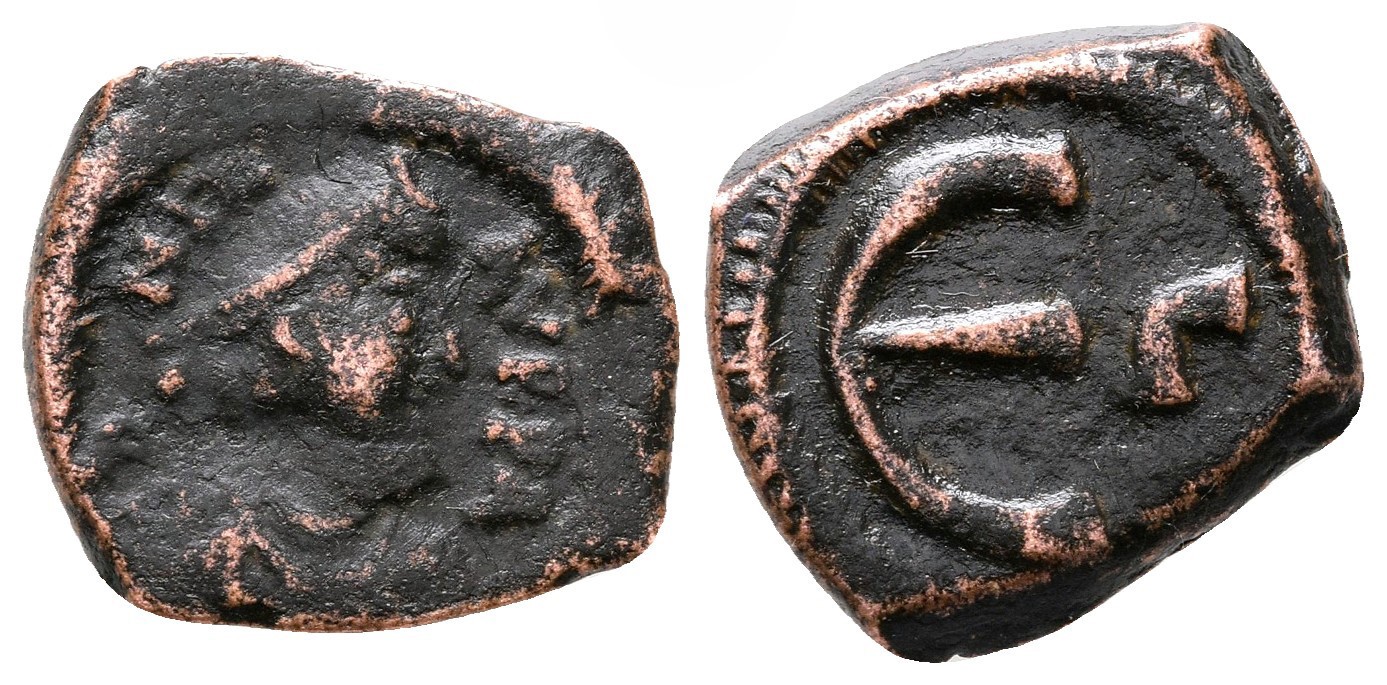 Byzantská říše - Maurice Tiberius, Pentanummium AE, (2,33g/17mm) 582-602 n.l..,