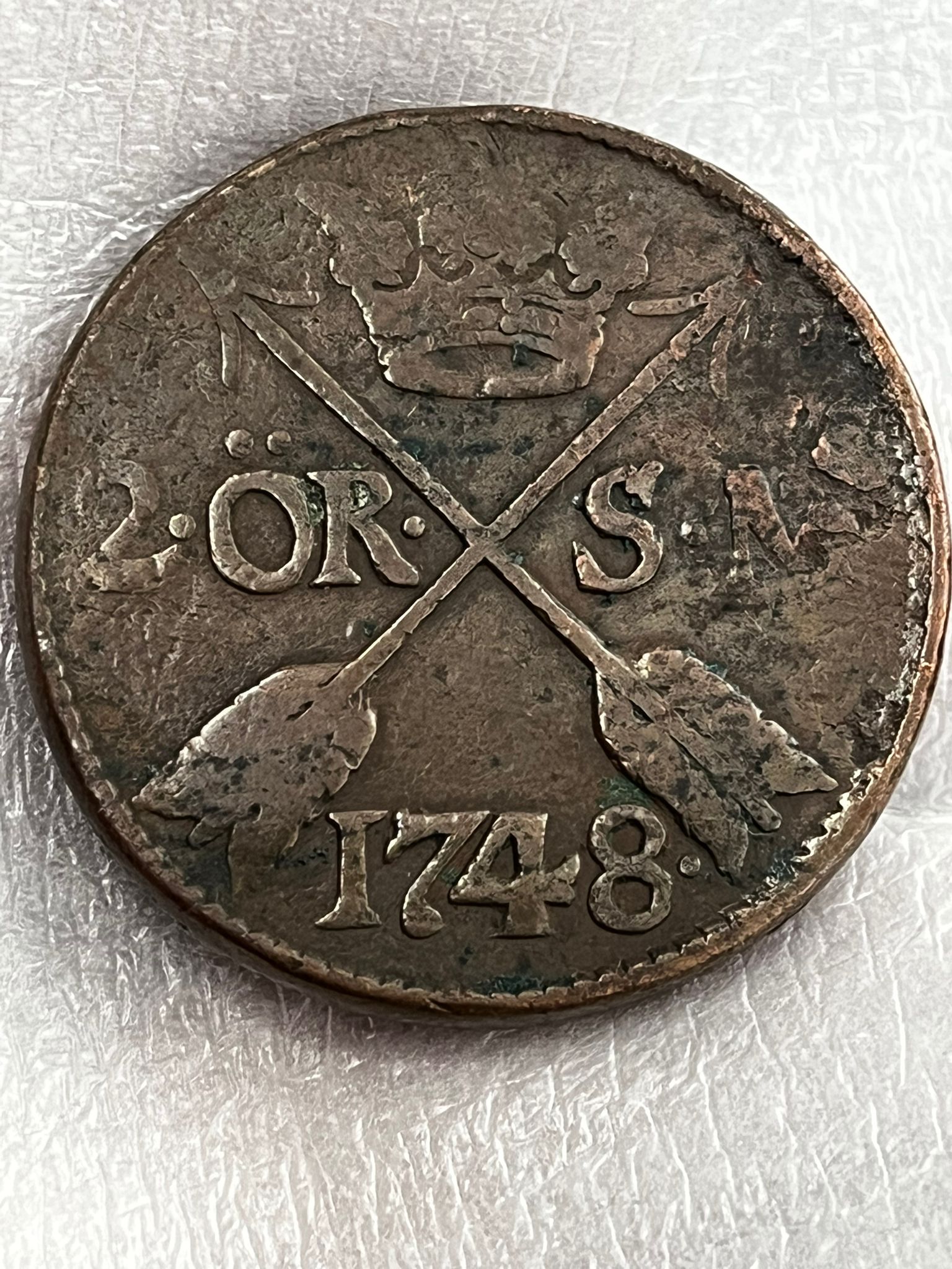 2 ÖRE  1748, Frederick I