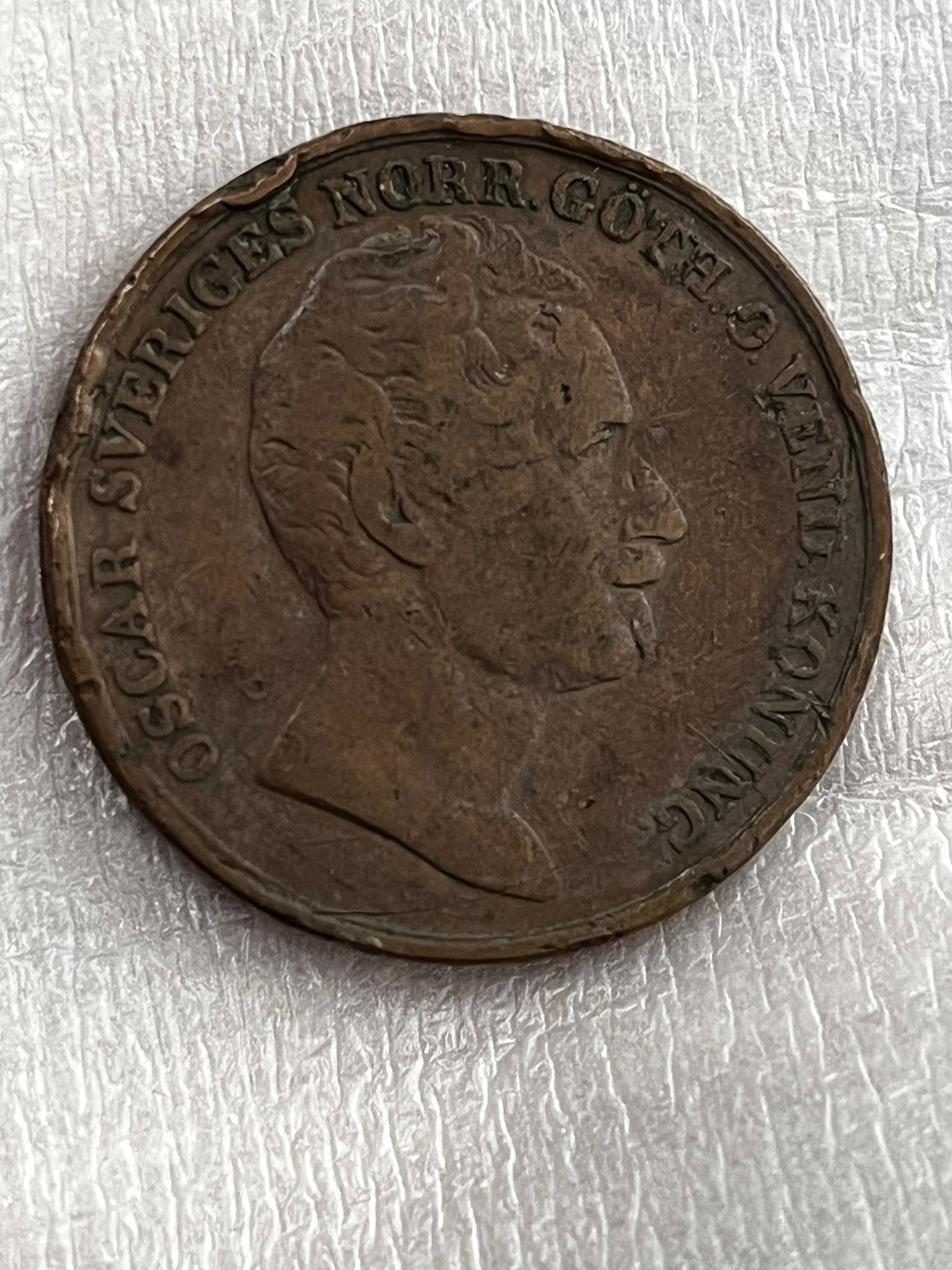 2 Skilling Banco 1845, Oskar I