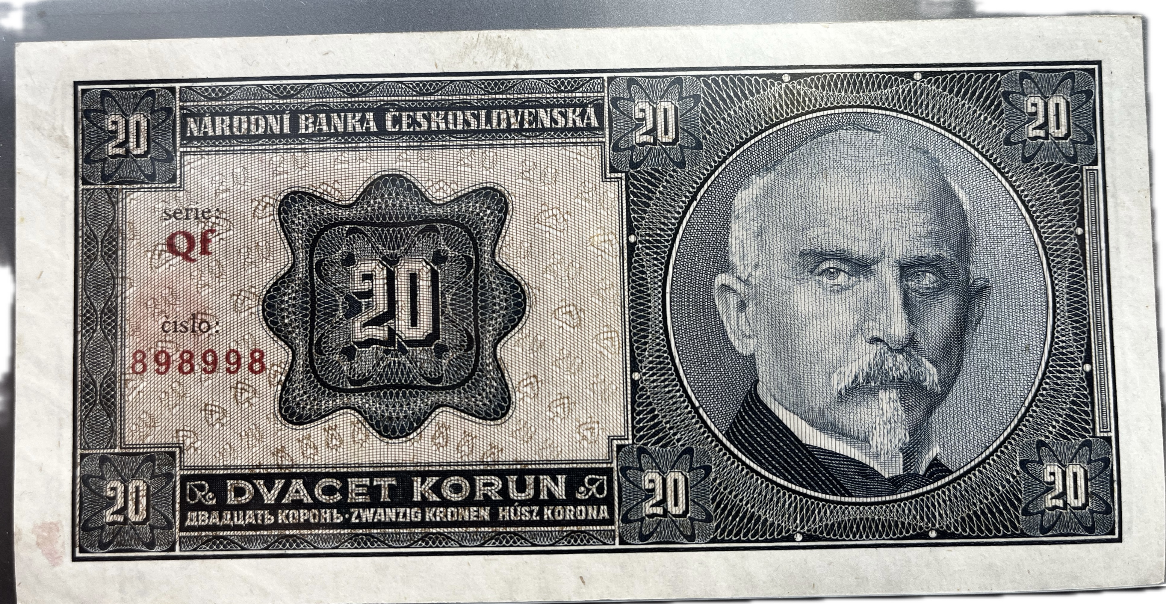 Čechy - 2x20 korun 1926 postupka, Rašín, neperforované, stavy 0