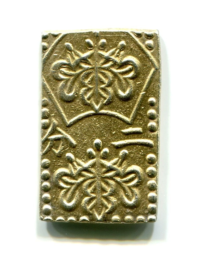 Japonsko - TENPO 2 SHU-BAN-KIN (1832 - 1858), Zlatá/stříbrná 2.86g