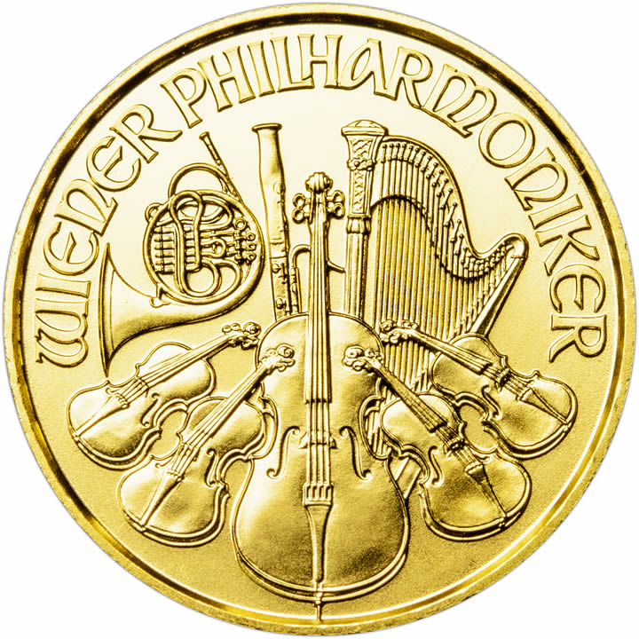 Investiční zlatá mince 1/10 Oz Wiener Philharmoniker