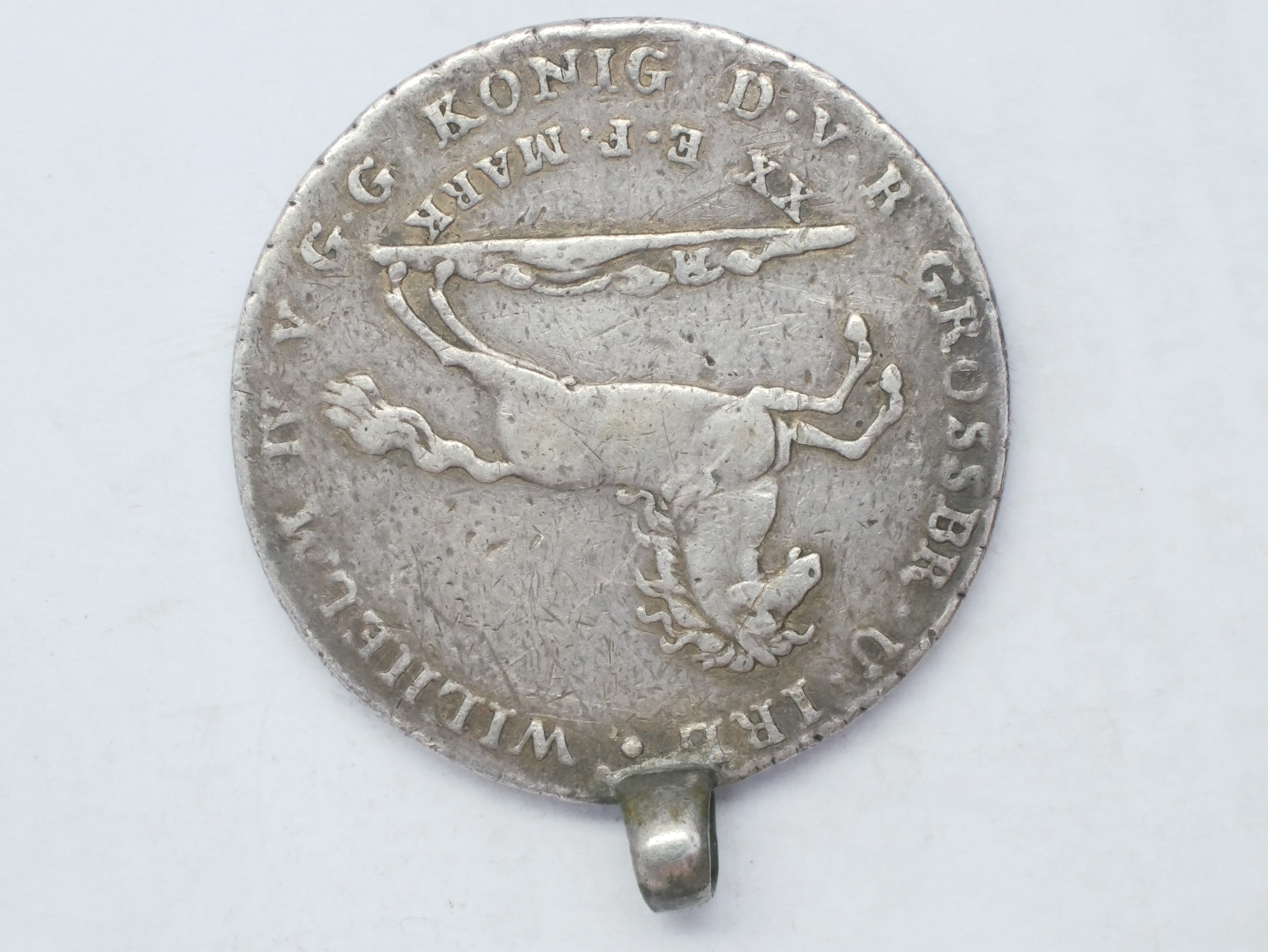 Německo - Závěs, 1831, Wilhelm II, dobový závěs, 11,79g, 31mm   