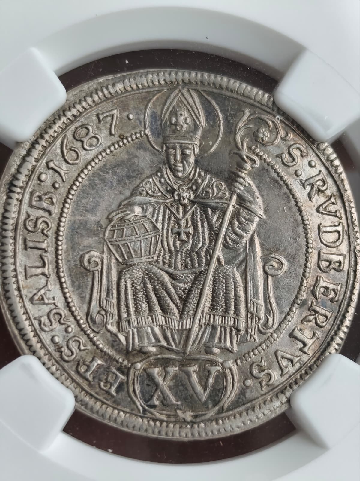 Rakousko - Salzburg 15 Kreuzer 1687, NGC MS 62