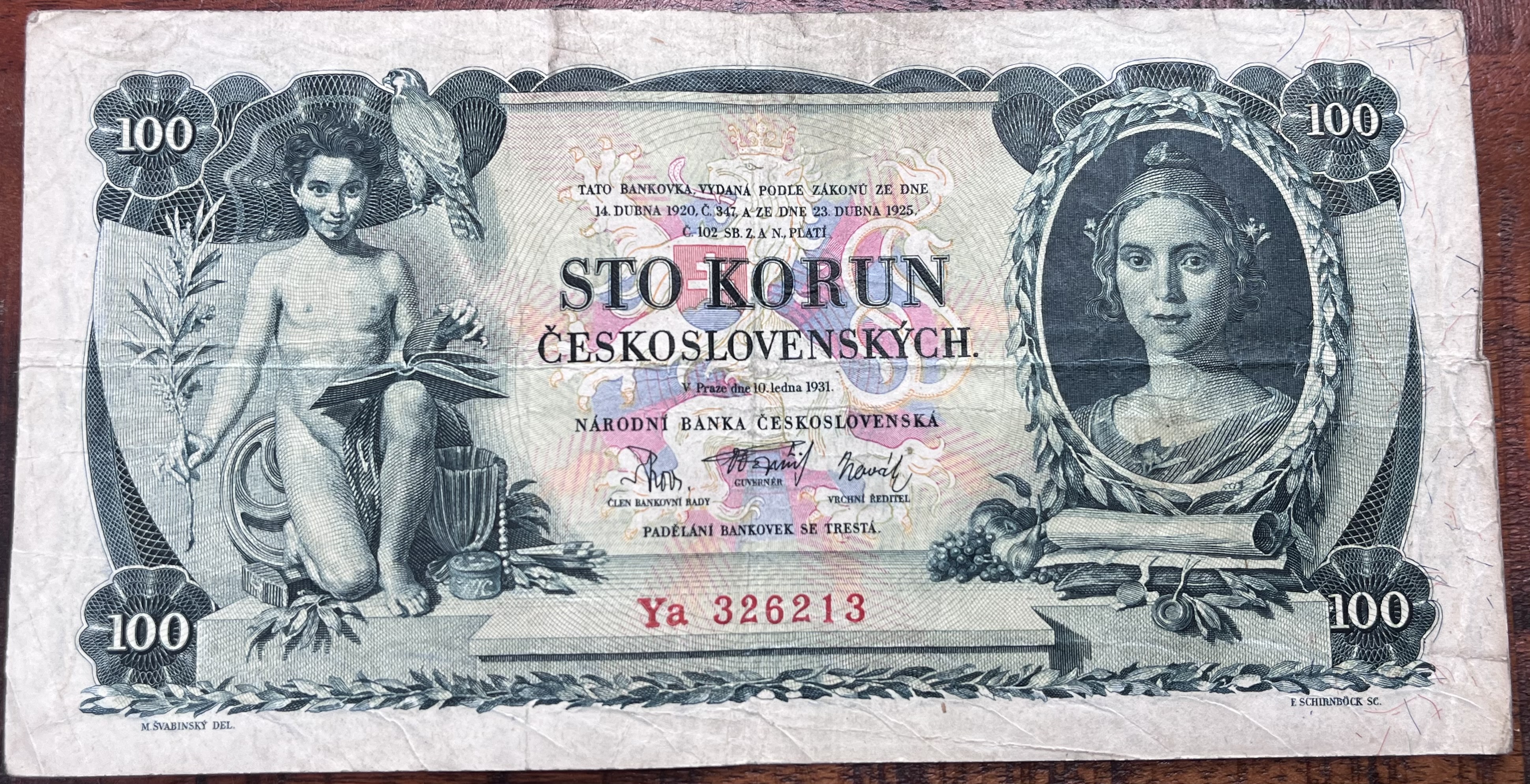 Československo -100 korun, 1931, Ya