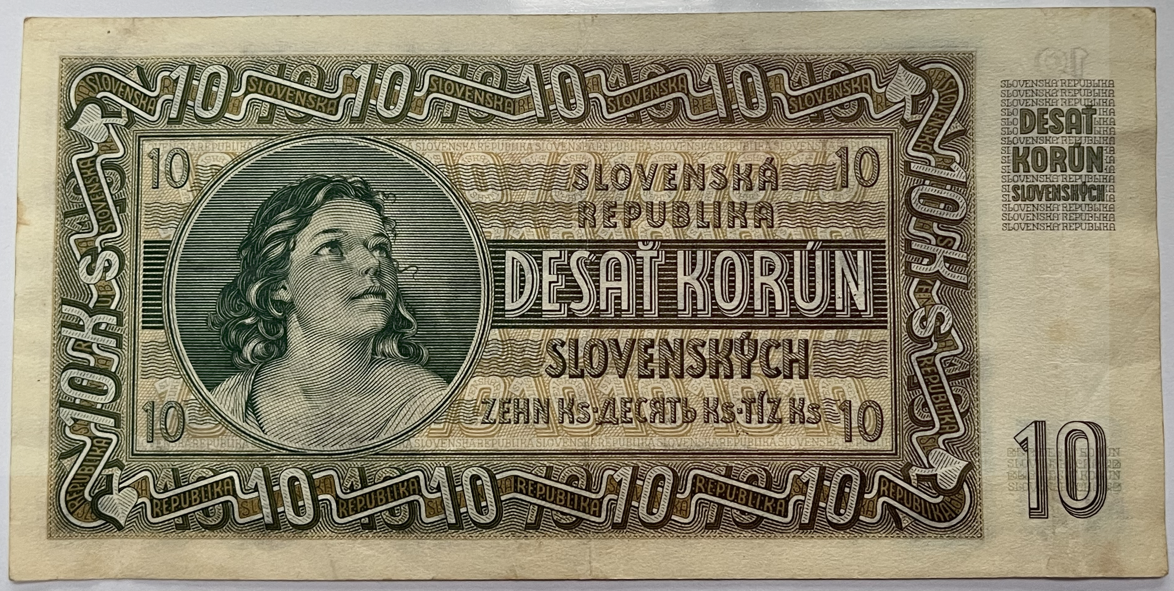Československo -10 korún, 1939, Uv39
