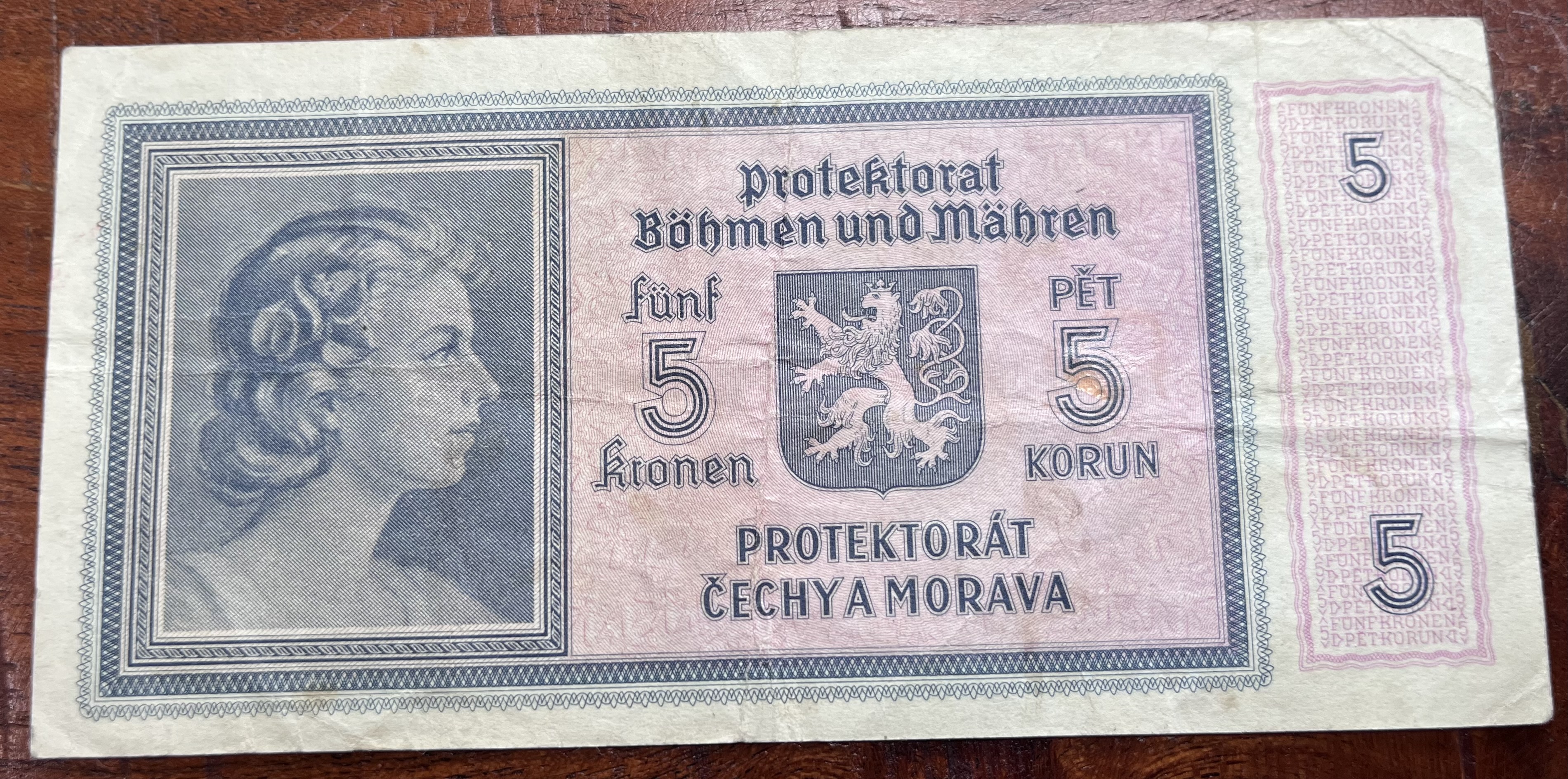 Československo -5 korun, 1940, P032