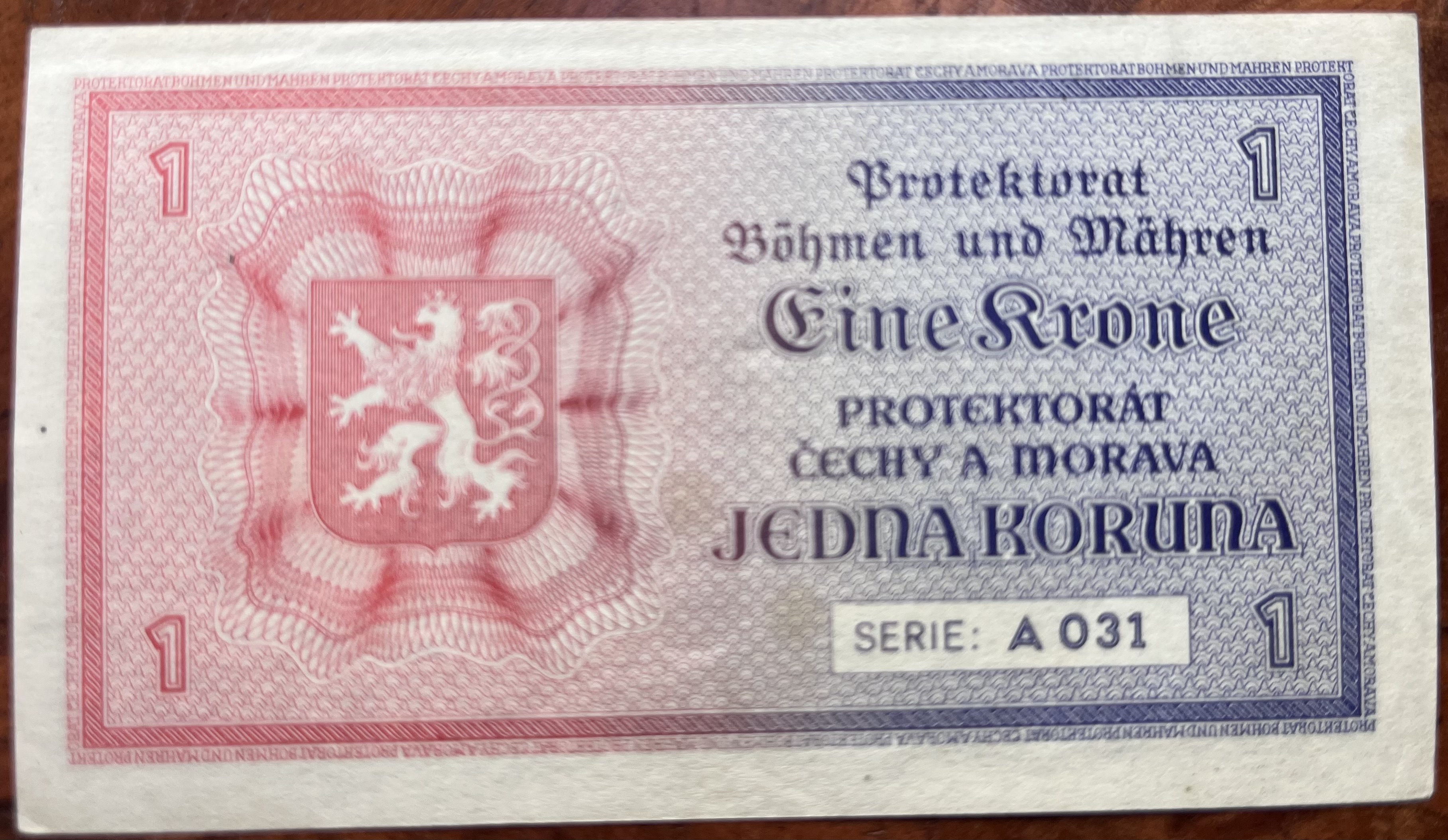 Československo -1 korun, 1940, A031 AUNC
