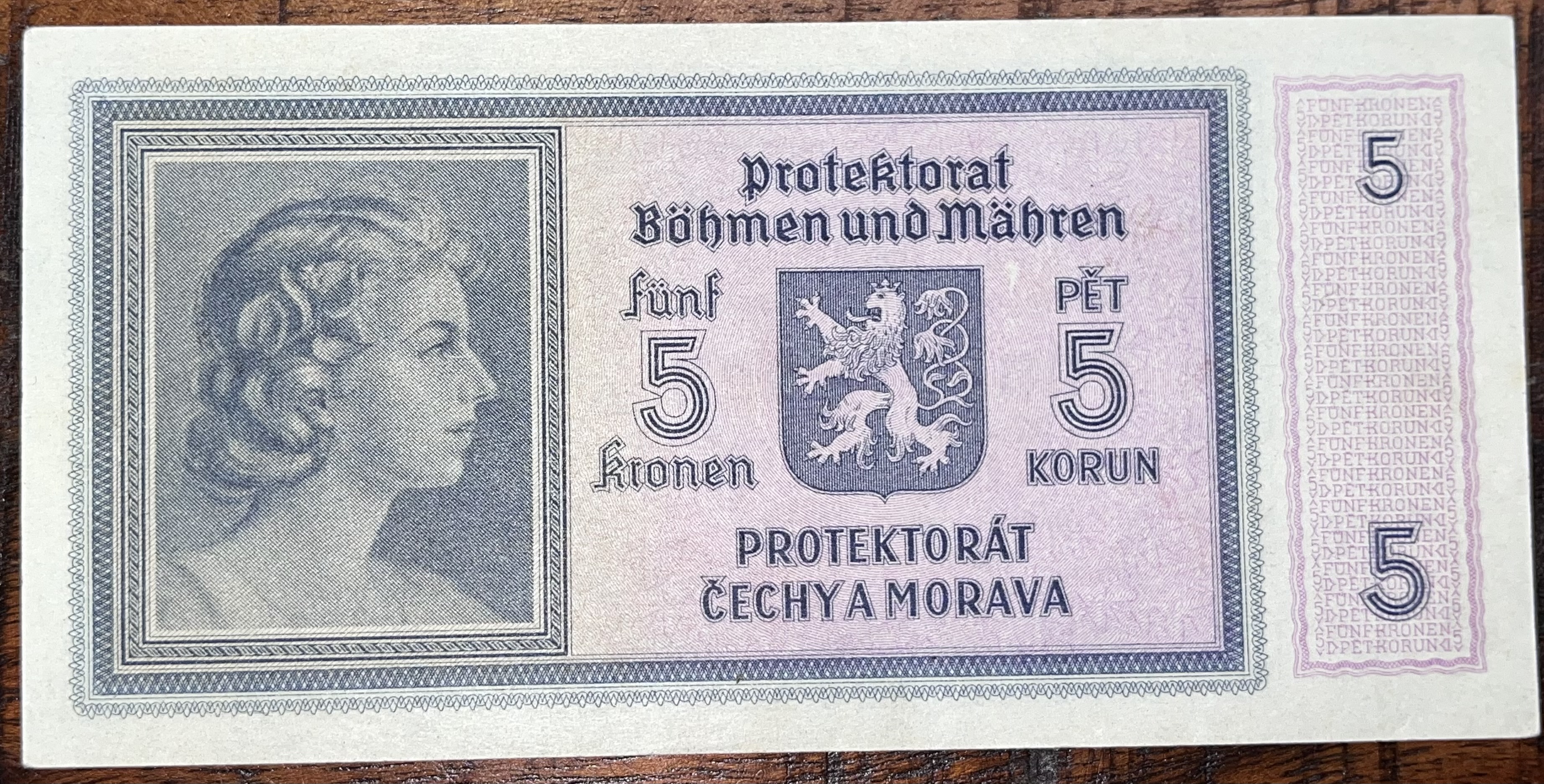 Československo -5 korun, 1940, G 56 AUNC