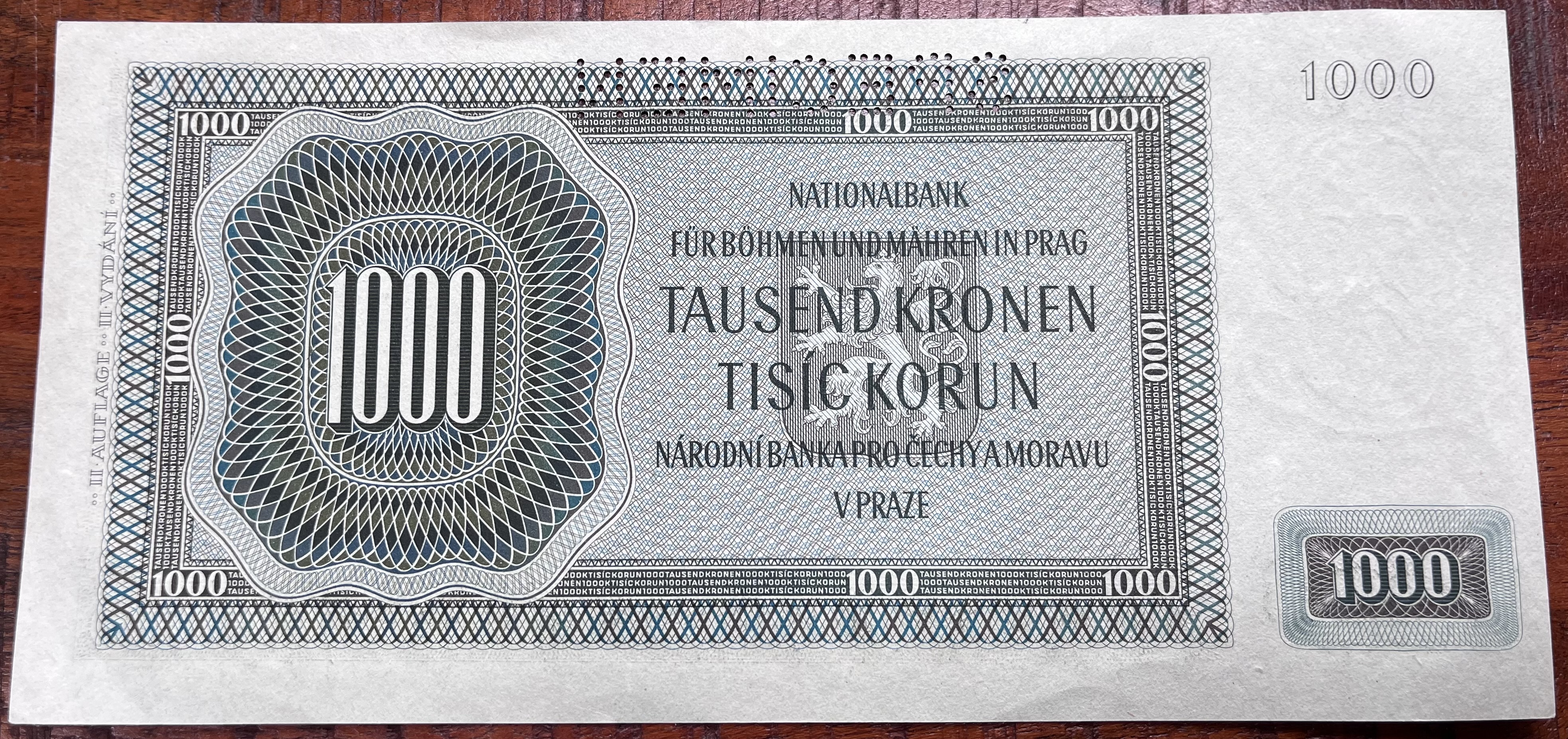 Československo -1000 K, 1942, Hb, UNC