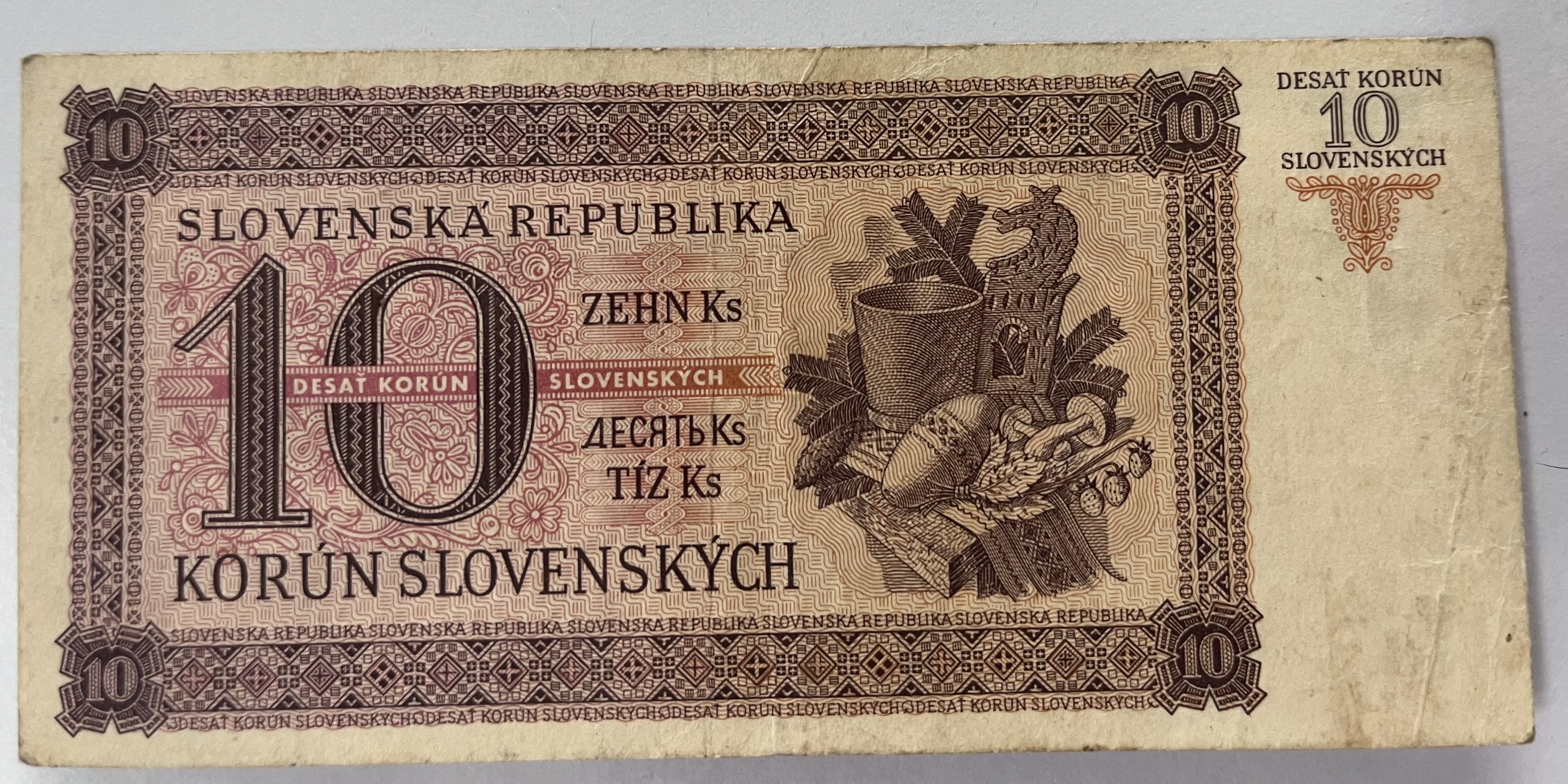 Československo -10 korún, 1943, Us 7, vzácnější série 