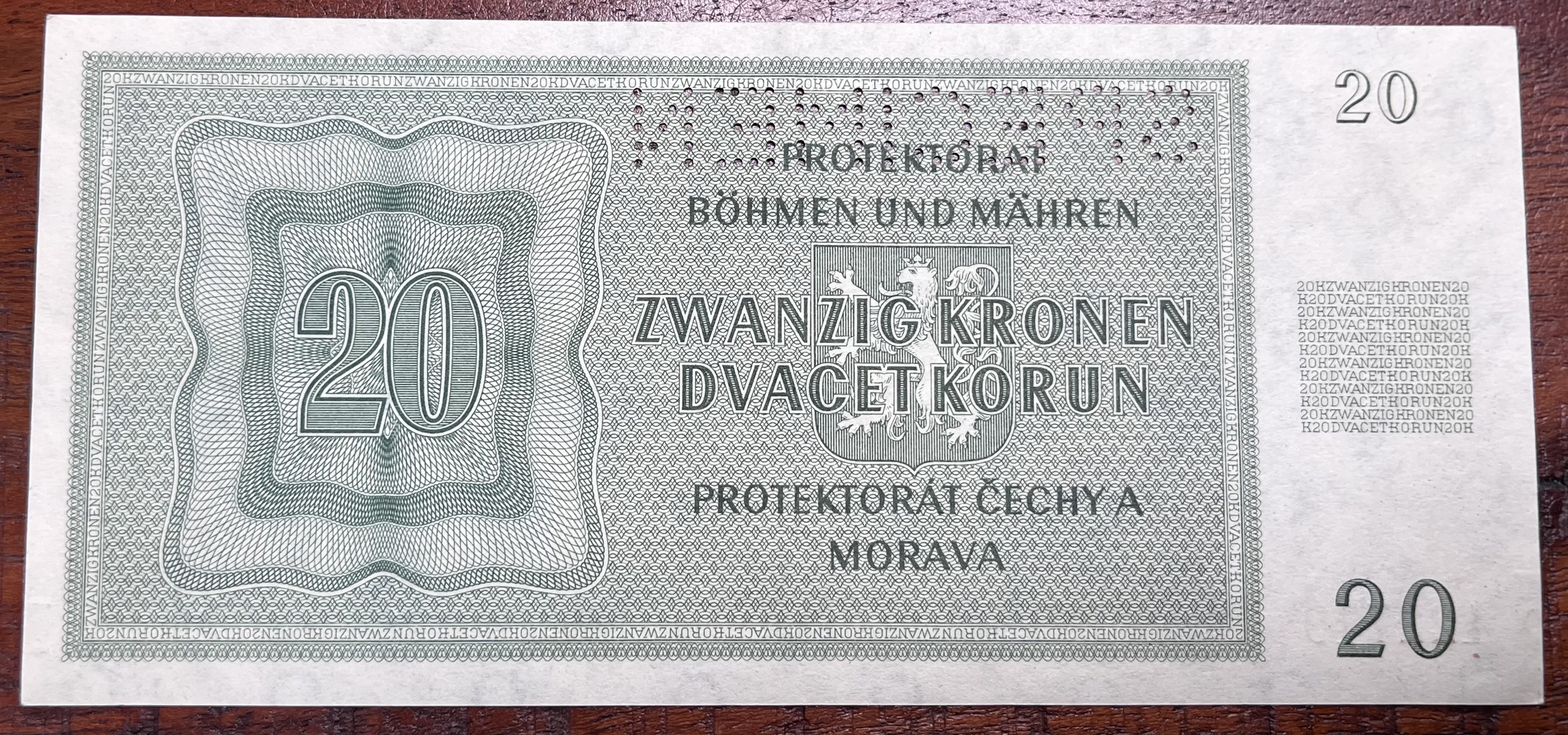 Československo -20 korun, 1944, H 24