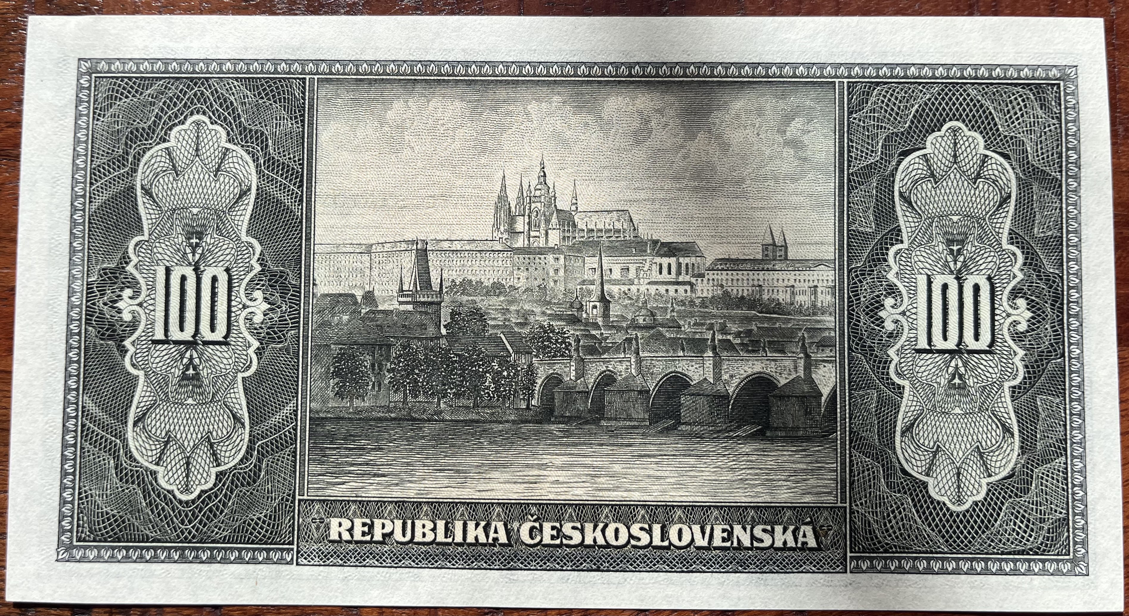 Československo -100 korun, 1945, PN, UNC