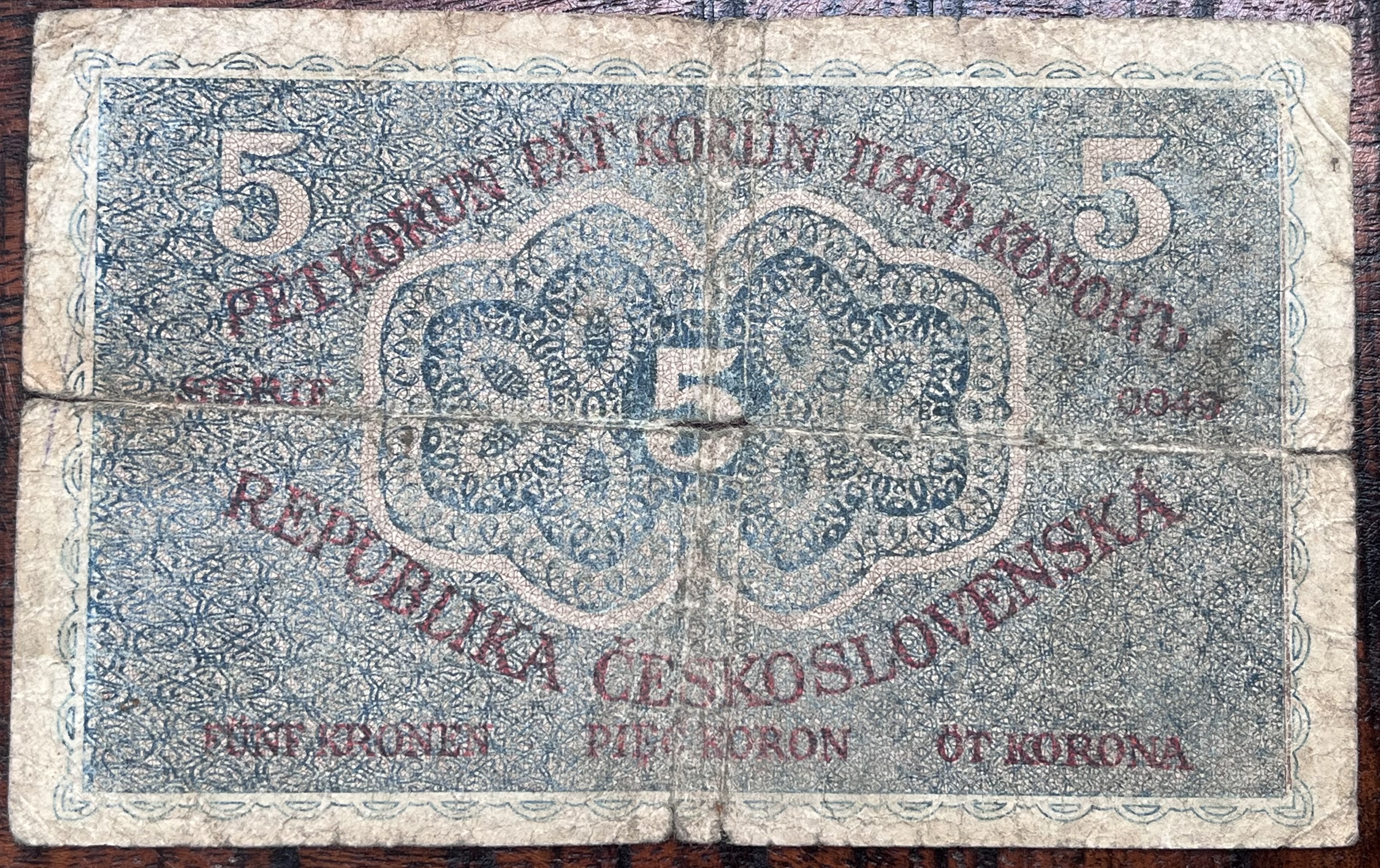 Československo -5 korun, 1919, s. 49