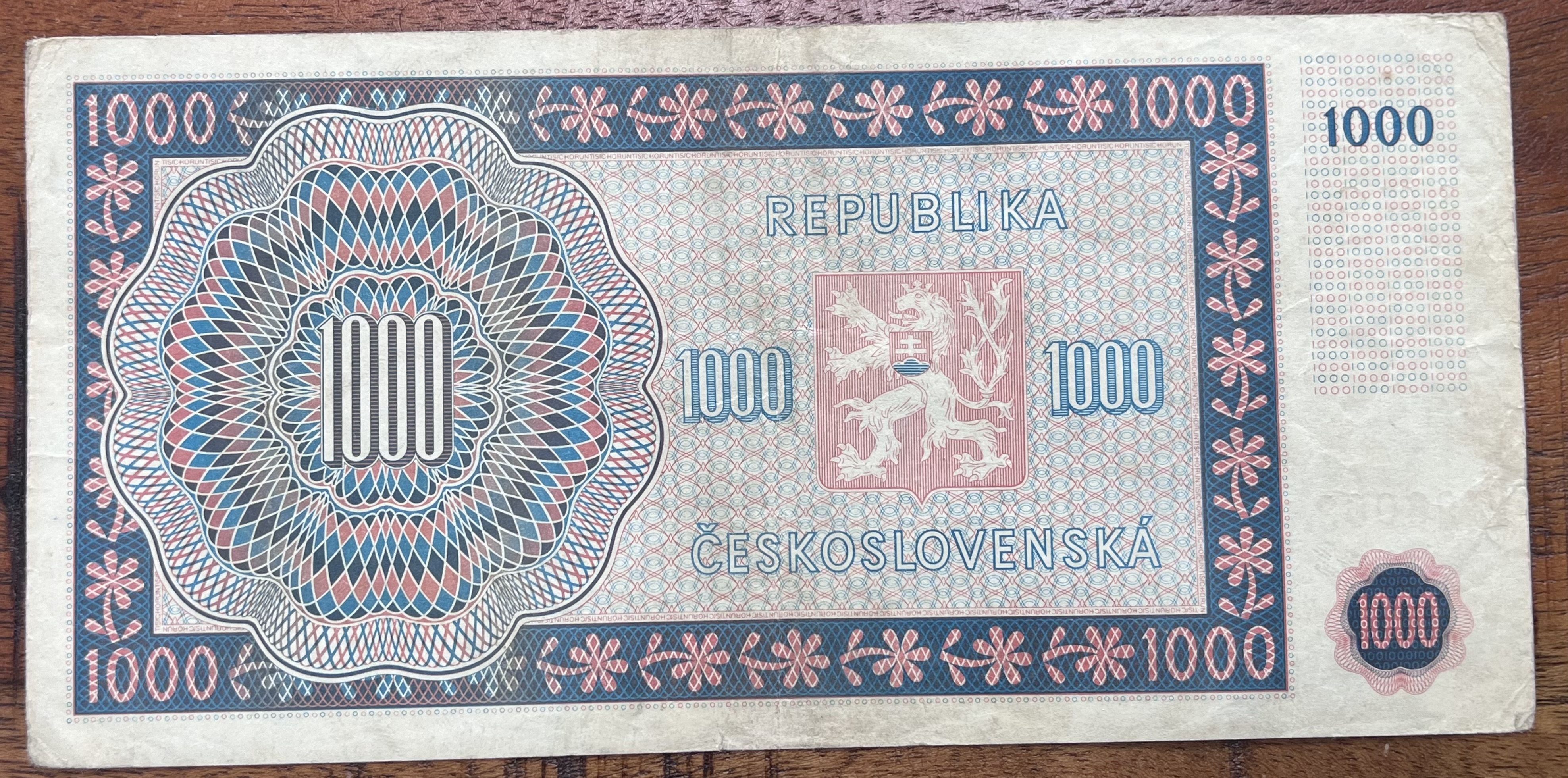 Československo -1000 korun, 1945, 27c