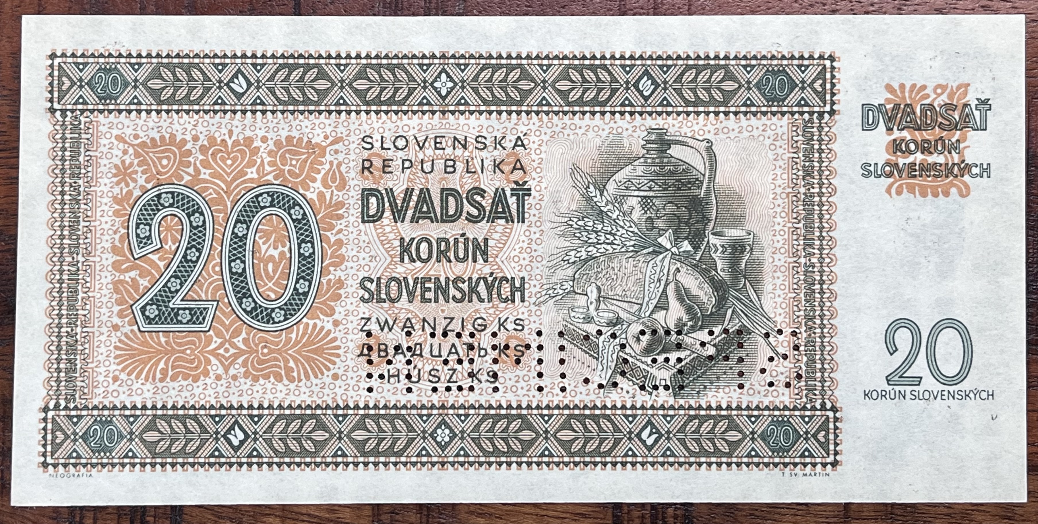 Slovensko - 20 Ks - 1945 - Šč - Specimen