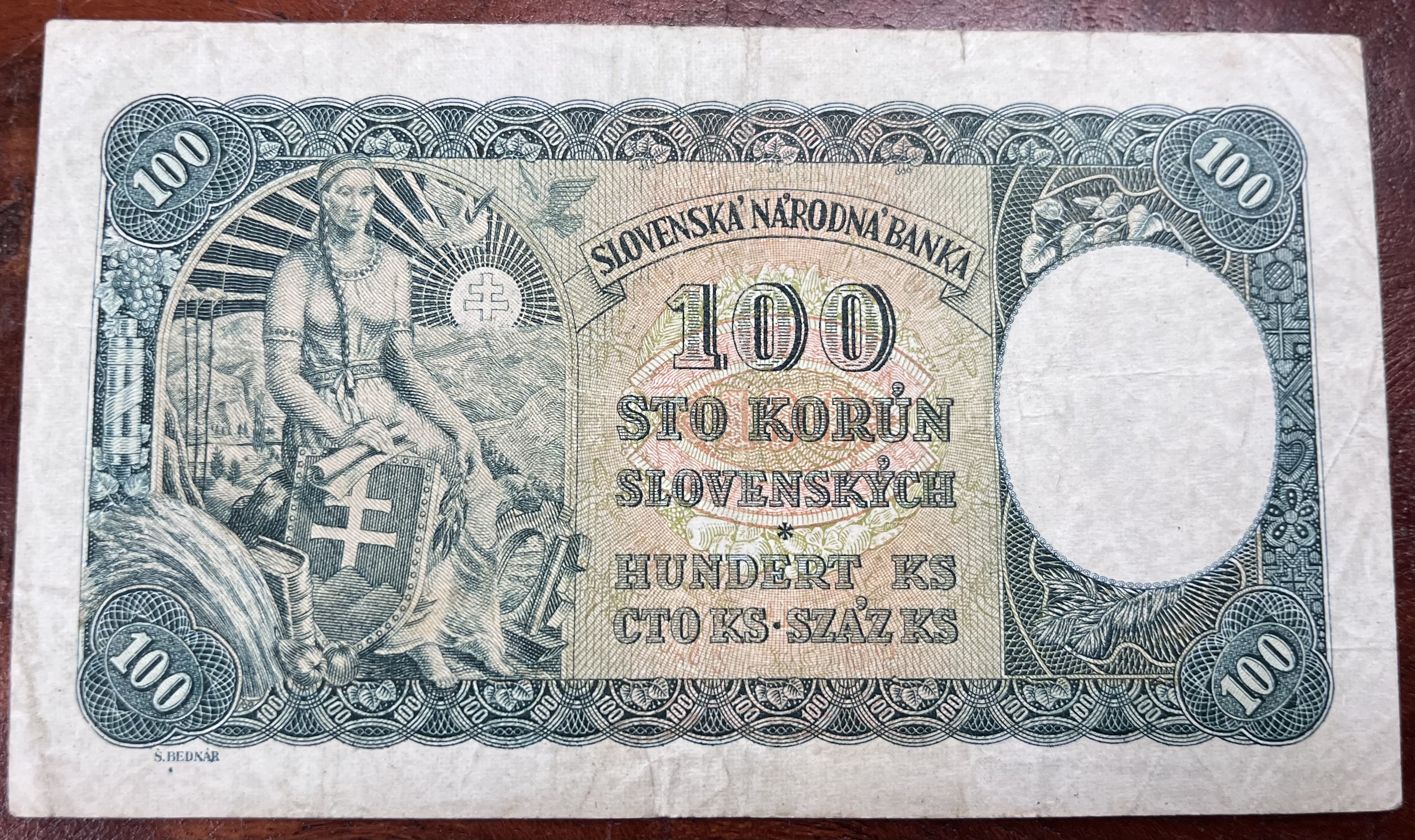 Slovensko  - 100 Ks - 1940 - I7 - I. Vydání