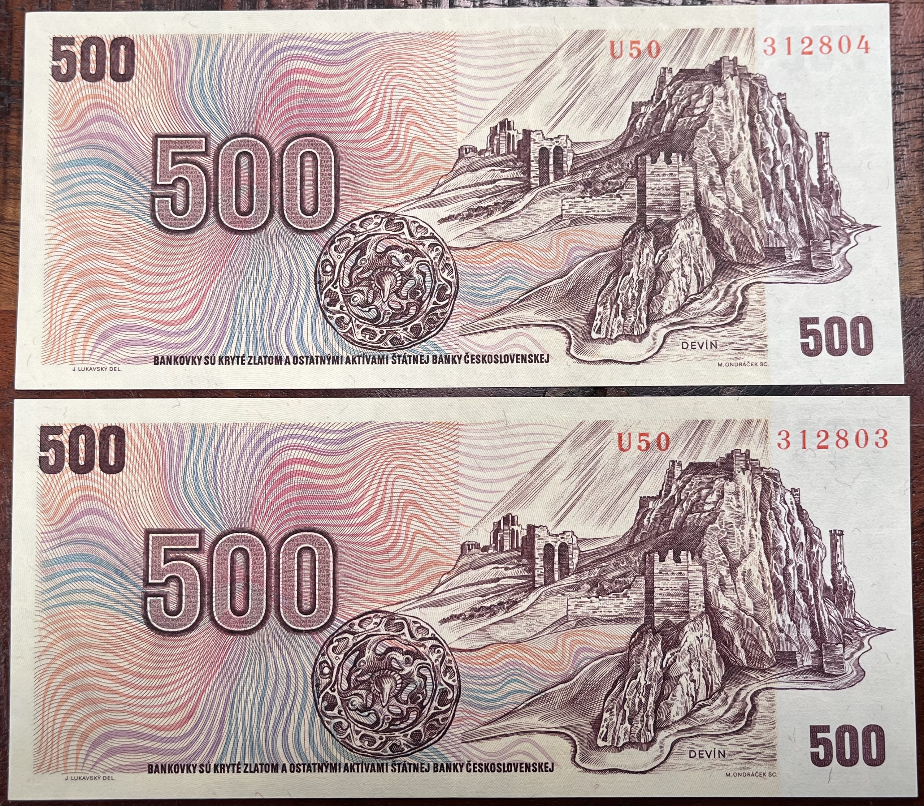Československo - 5OO kčs - 1973 - U - postupka (2ks UNC)