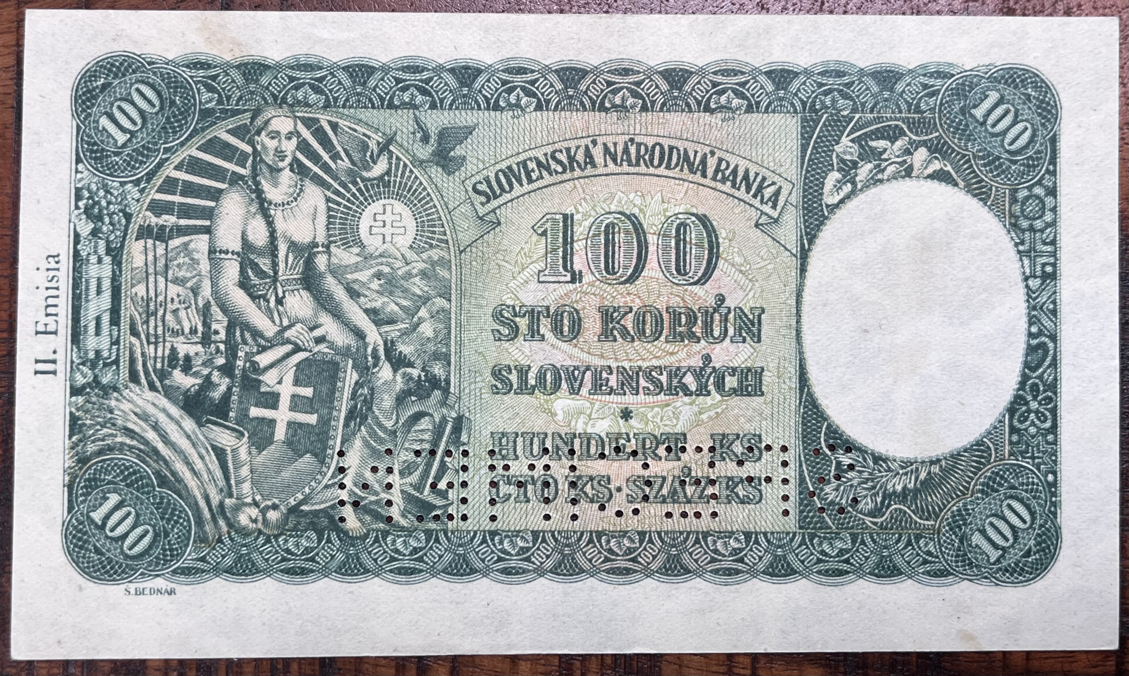 Slovensko - 100 Ks - 1940 - J7 - II. Vydání - UNC - Specimen