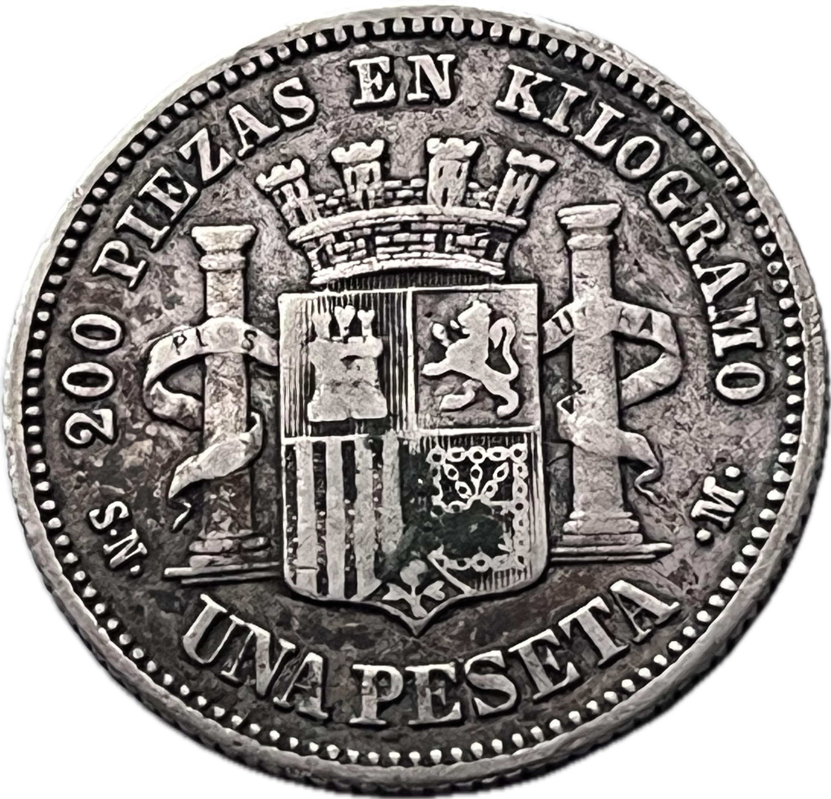 Španělsko - Peseta 1869 Madrid Provisional Government, Madrid, KM:652 EF