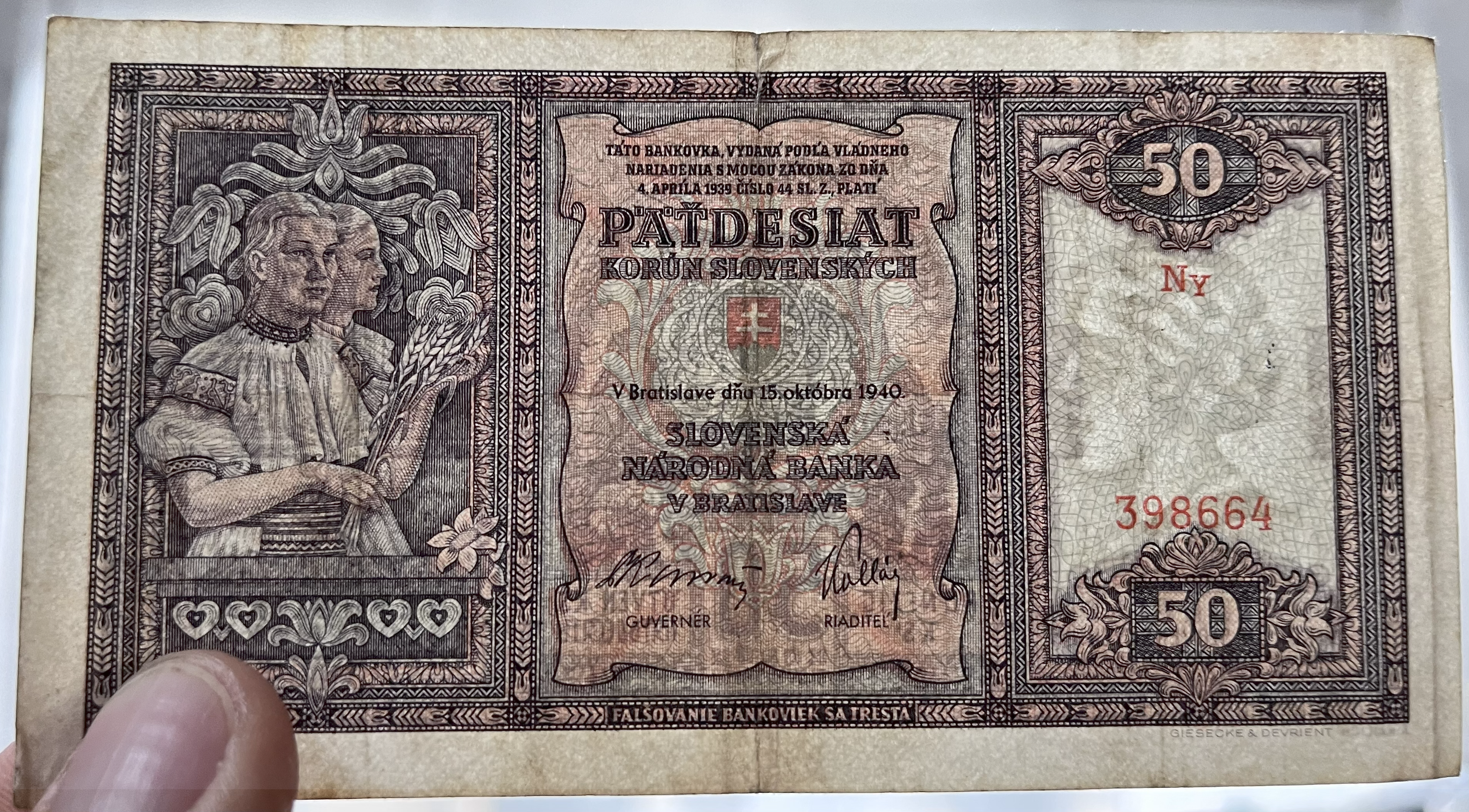 Československo -50 korún, 1940, Ny