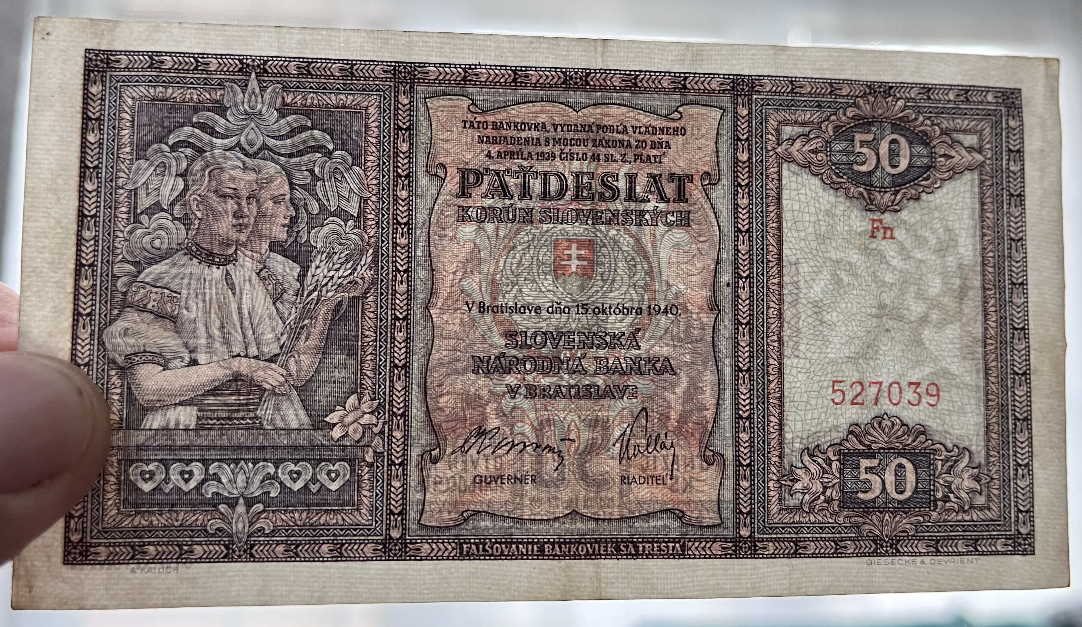 Československo -50 korún, 1940, Fn