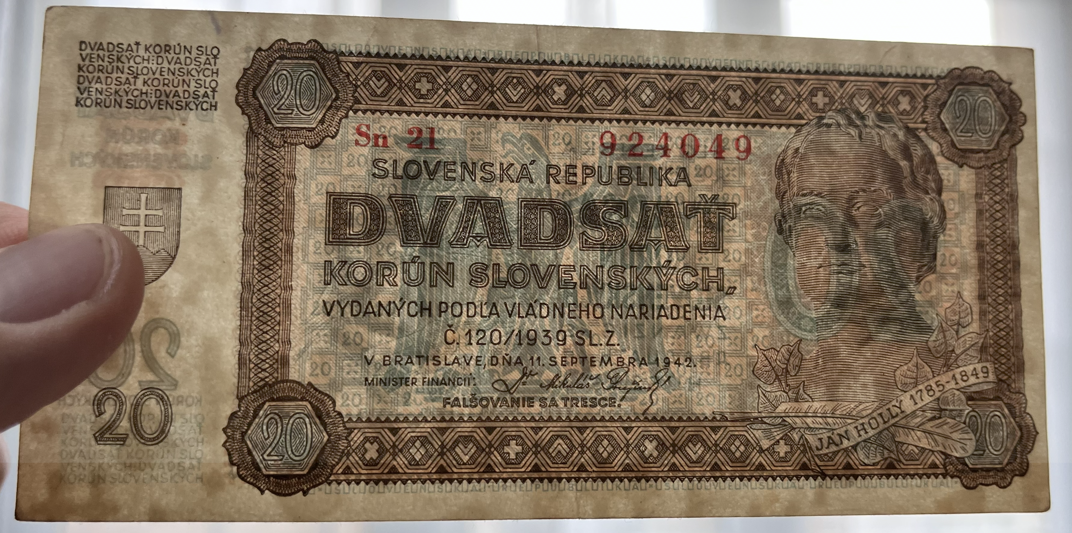 Československo -20 korún, 1942, Sn 21