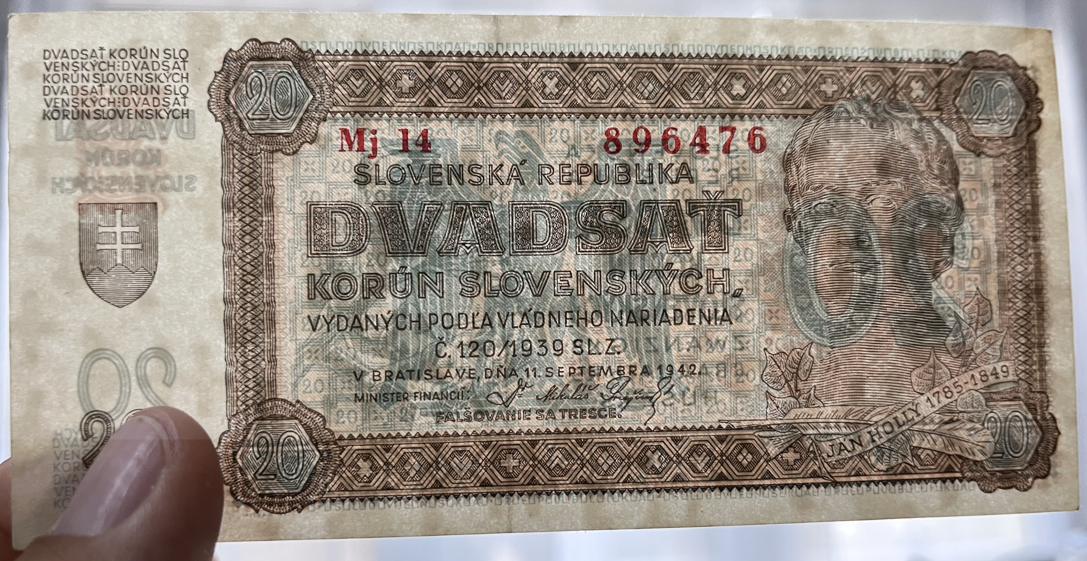 Československo -20 korún, 1942, Mj 14
