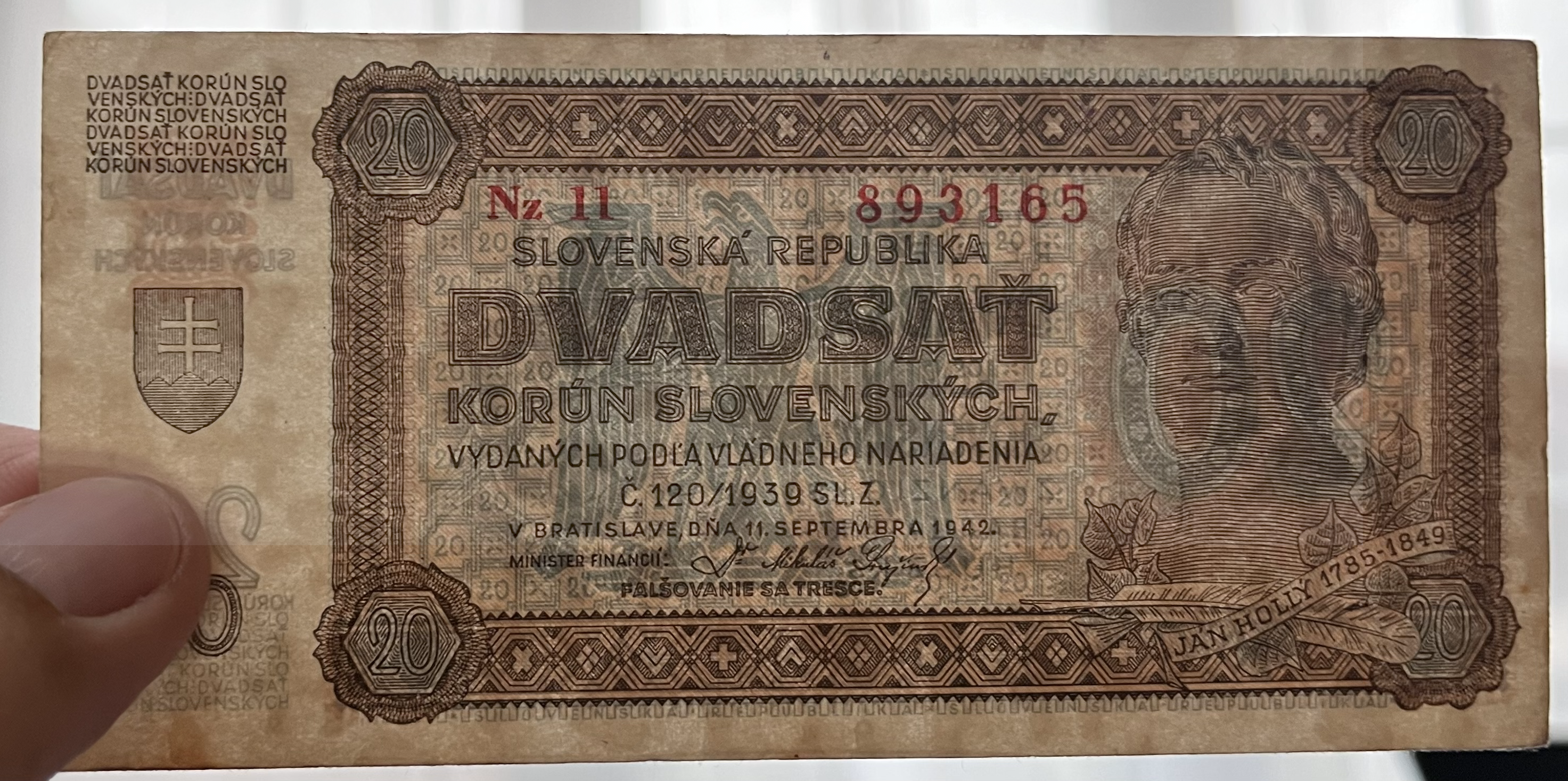 Československo -20 korún, 1942, Nz 11