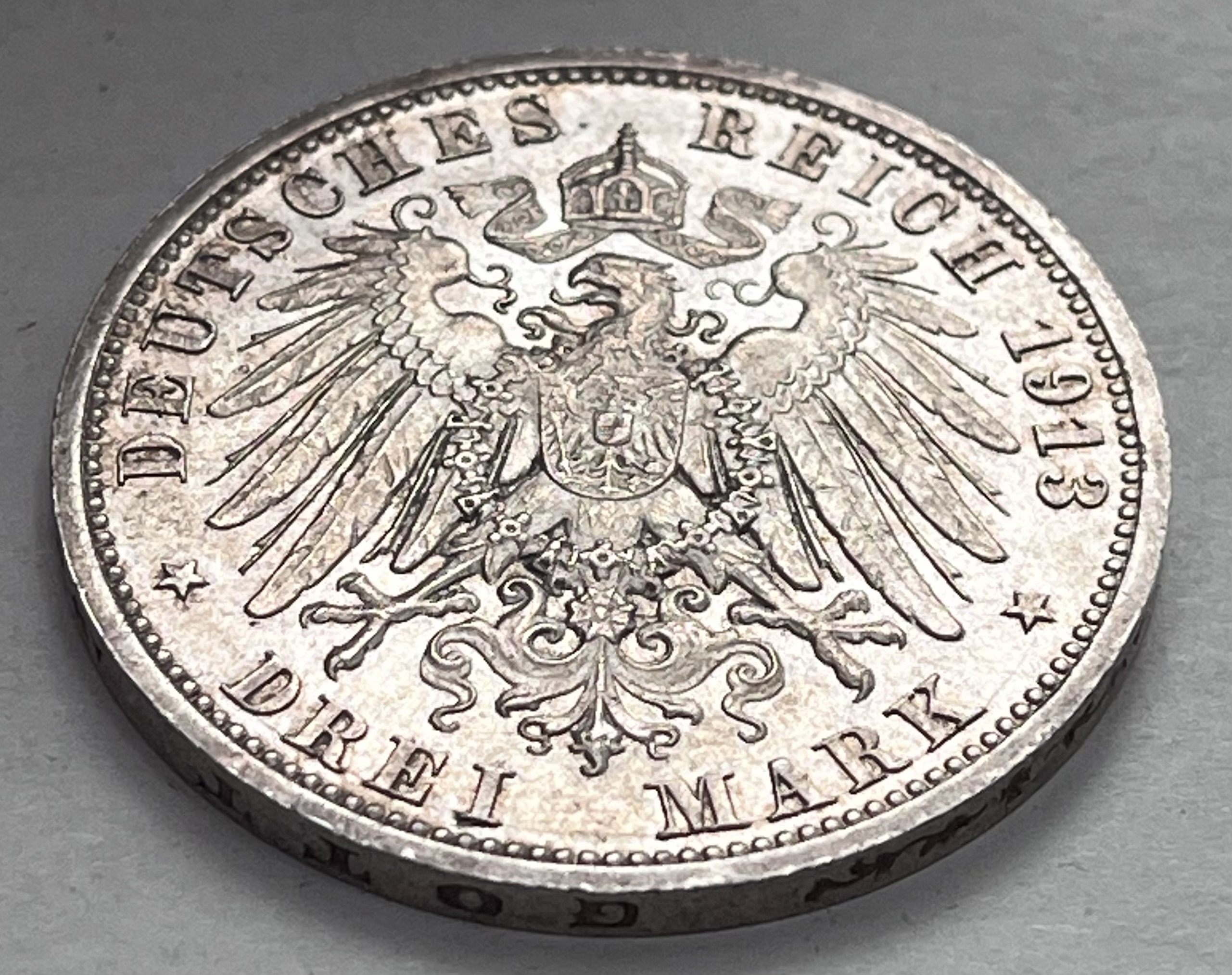 Prusko 3 Mark 1913 A Wilhelm II. 1888 - 1918