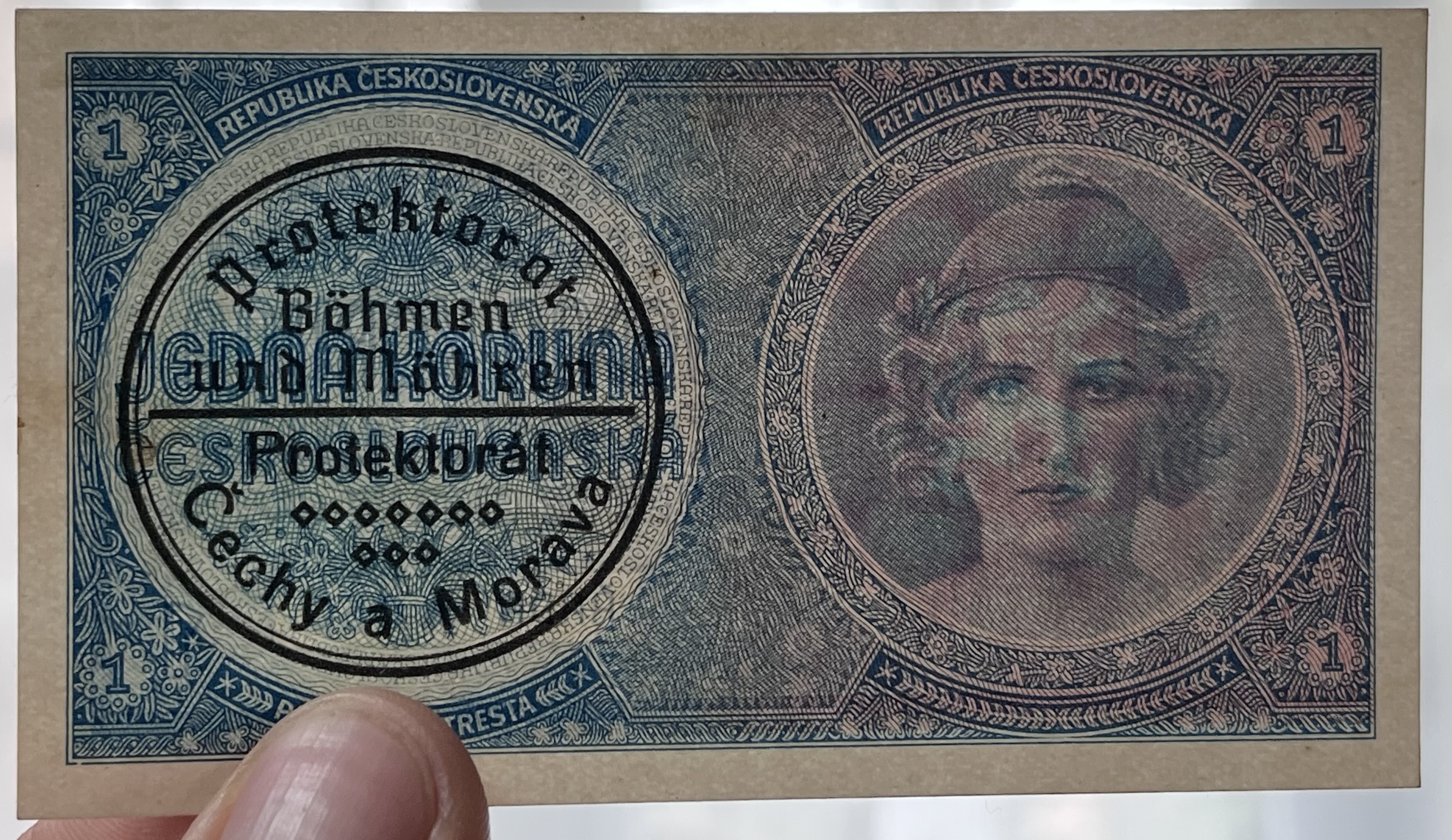 Československo - 1 Koruna by- 1938/40 - A50 - přetisk
