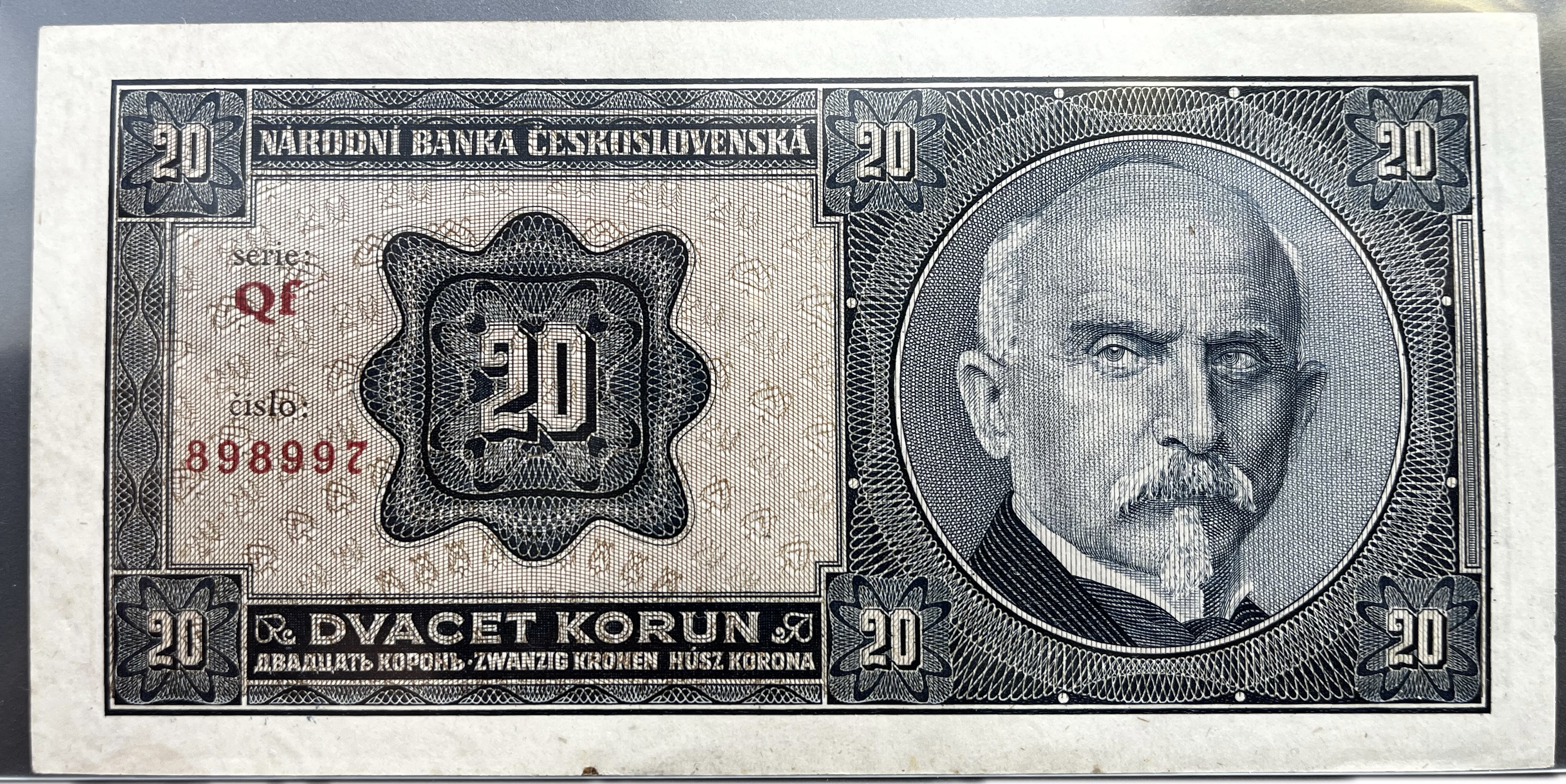 Čechy - 2x20 korun 1926 postupka, Rašín, neperforované, stavy 0