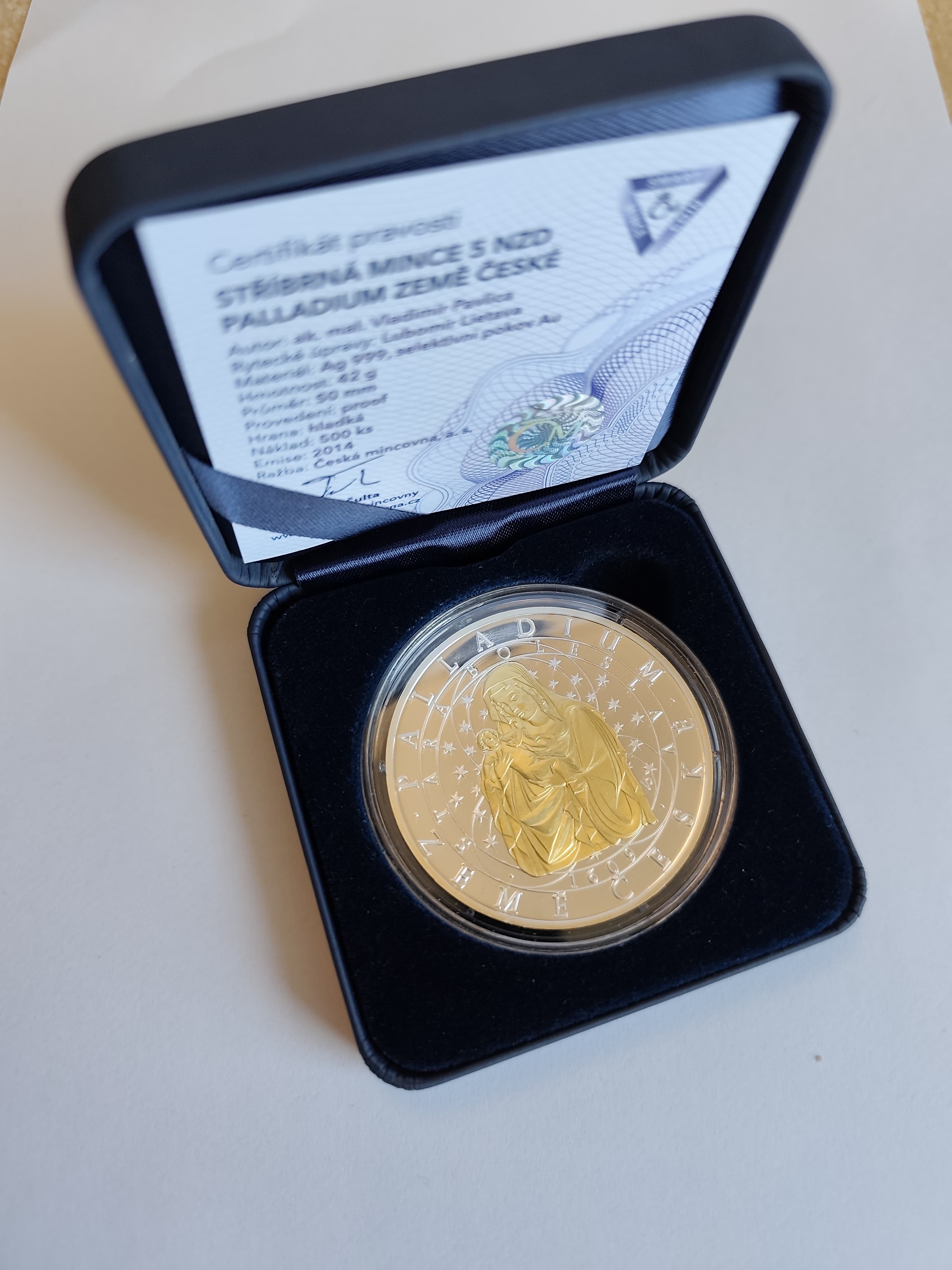 2014 - Stříbrná mince 5 NZD Palladium země české - Proof