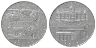 200 Kč 2018. Pamětní stříbrná mince k 200. výročí založení Národního muzea - BK