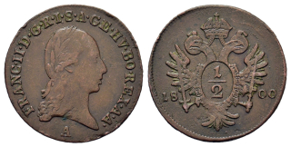 Rakousko - Franz II (1792-1806). 1/2 Kreuzer 1800 A
