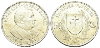 Slovensko - 50 Korún 1939-1944. stříbro (33,8mm, 16.67g)