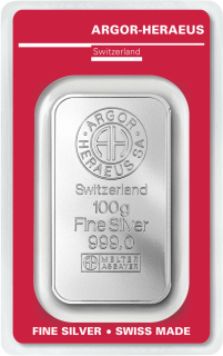 Argor Heraeus SA 100 gram Investiční stříbrný slitek