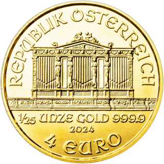 Investiční zlatá mince 1/25 Oz Wiener Philharmoniker