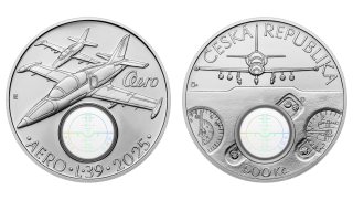 Stříbrná mince 500 Kč 2025 Cvičný letoun Aero L-39 Albatros PROOF