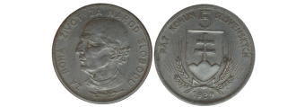 Československo -5 korun, 1939, Hlinka