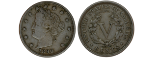 USA - 5 cents , 1890