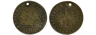 Habsburg - 3 Kreuzer, 1657, 3 bratři hole EW Lehnice-Břeh