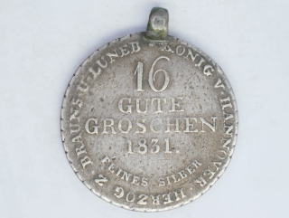 Německo - Závěs, 1831, Wilhelm II, dobový závěs, 11,79g, 31mm