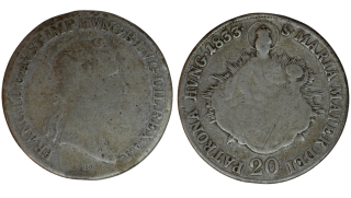 Habsburg - 20 krejcar, 1833, Franz I B B