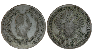 Habsburg - 20 krejcar, 1830, Franz I A A