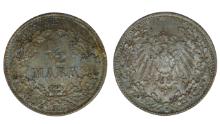Německo - 1/2 Mark, 1917, *AG*