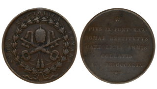 Medaile, 1849, Vatican Pius IX
